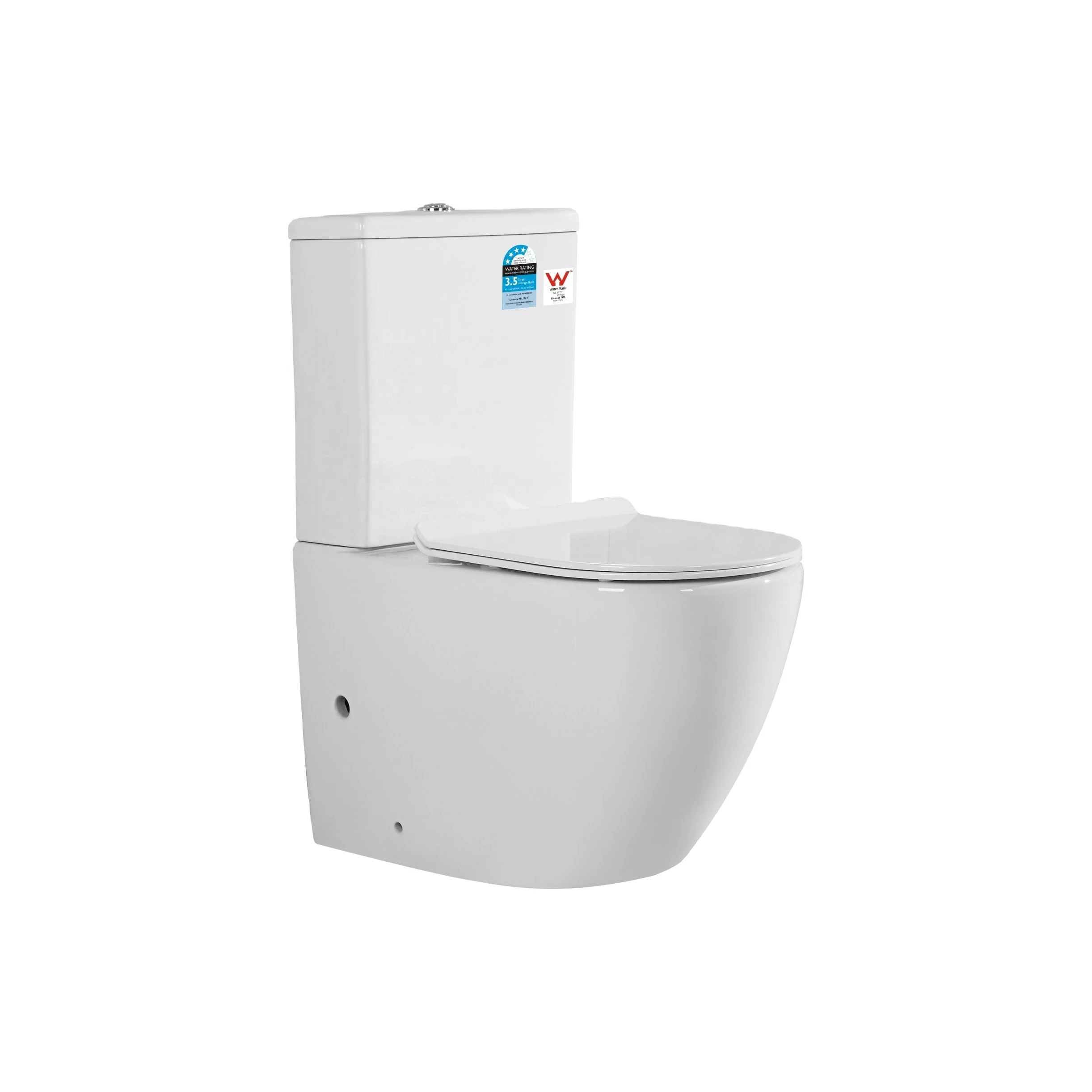 ZHONGYA Australia Watermark Two piece rimless flushing luxury sanitary ware wc commode ceramic toilet bowl