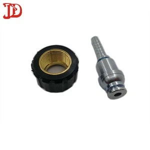 Zinc plated carbon steel car washer hose fittings joints oring with brass plastic coated nut