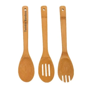 bamboo cooking spoons with engraving logo Wholesale bamboo spoons