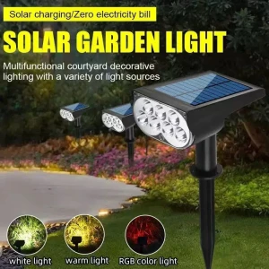 New Solar Spot Lights Outdoor Waterproof Ip65 Led Solar Powered Lawn Spike Spotlight Garden Light