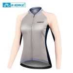 INBIKE Women Sport Moisture Absorbing Jersey Elastic Long Sleeve Polyester Bicycle Racing Cycling Jersey JL503