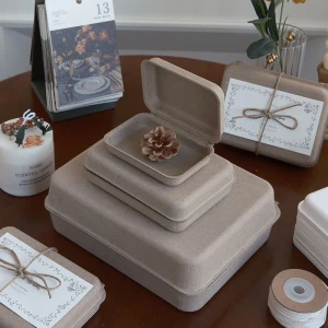 Biodegradable molded pulp coffee tray, compostable gift box insert, eco-friendly paper pulp packaging, sustainable mold