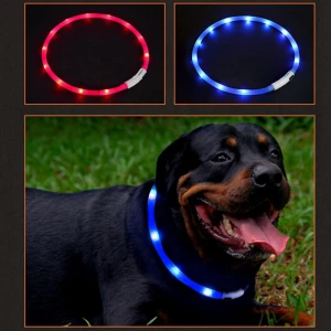 Rechargerable Flashing dog coller, Reflective Pet LED Collar , Dog reflective LED collar