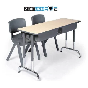 School Zoifurnrme School Furniture School Classroom Furniture Double Student School Desk With Height Adjustable