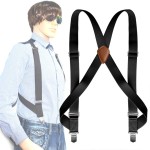 Wholesale fashion vintage women men pu leather suspenders