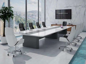 Fashion glossy baking paint long conference table