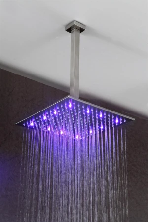 ceiling mounted led shower set 12 inch square head  with handheld shower head mixer bath faucet