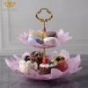 2022 New Style Butterfly Crystal Double-deck Dessert Cake Candy Display Rack Party Wedding Tray Table Centerpiece