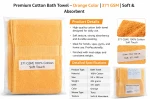 Premium Cotton Bath Towel – Orange Color | 371 GSM | Soft & Absorbent