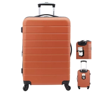 Multifunctional 20 Inch Carry On Hard Shell Travelling Trolley Luggage with Cup Holder and Usb Charger