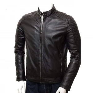 Men's real leather jacket