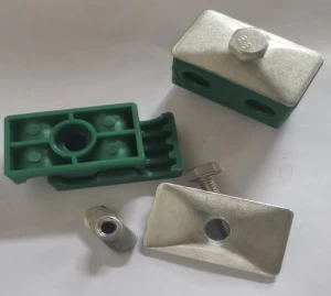 Outer Type 8 component OEM customization hexagon cover plate  pipe clamp body welded bottom plate