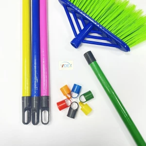 Less than 1 dollar wholesale stripe colorful  Eucalyptus broom stick wooden broom handle cleaning supplies for business
