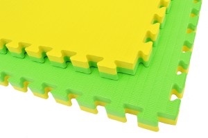 4cm Yellow Green Reversible Gym Foam Fitness Mat 40"x40"