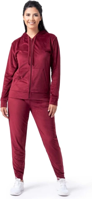 OEM womens Velour Tracksuit 2 Piece Zip Up Hoodie and JoggerTracksuit
