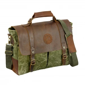 High Quality Custom Leather Canvas Messenger Bag