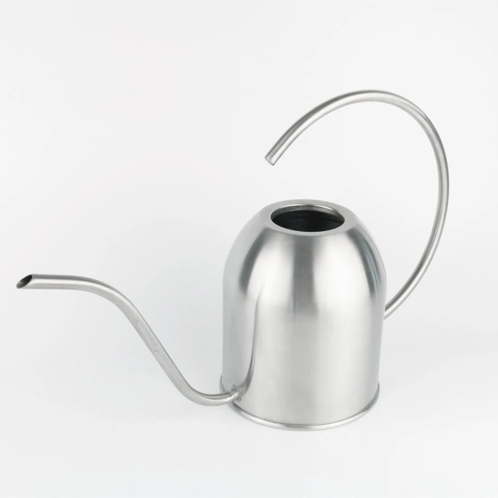 1 and 1.5 L Long Neck Spout Cylinder Shape Brushed Satin Garden Flower Plant Stainless steel Watering Can