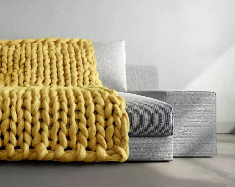 100% acrylic wool blanket chunky merino wool blanket hand-woven knitting wool sofa throw blanket