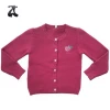100% Cotton Sweater Children Red Cardigan Embroidery Sweater