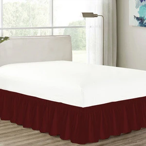 100% Egyptian Cotton 1PC Wrap Around Bed Skirt Solid