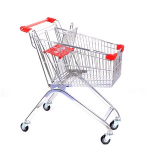 100 L European style shopping trolley modern herringbone metal wire storage hand cart with different size can be custom