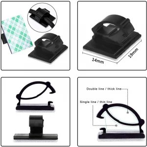 100 Pieces Adhesive Cable Clips Management Ttie Holder Is Suitable For Cars  Offices And Families