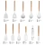 Import 11PCS kitchen cooking  utensil set japanese silicone kitchenware set with wooden handle from China