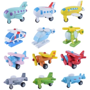 12pcs/Set Mini Wooden Car Airplane Toys Multi-pattern Airplane Model for Baby Kids Educational Toys Birthday Gifts Toy