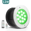 12W DC24V SS316L RGB External Control Round Recessed Led Swimming Pool Underwater Lights