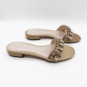 1551-79 Fancy Women Shoes Rhinestone Flat Slippers Sexy Slides  Summer Womens Flat Shoes