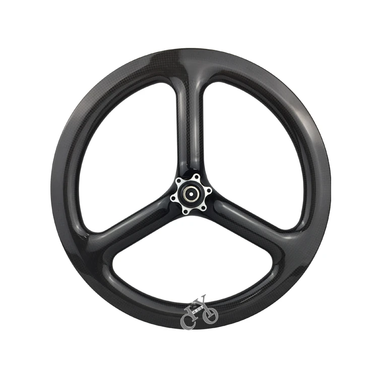 16 Inch 349 Tri Spoke Carbon Wheelset 100/135mm Disc Brake Clincher 3 Spoke Wheels 349 32mm * 25mm 16" Three Spoke Wheelset