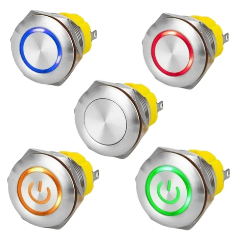 16mm stainless steel high current waterproof LED ring illumination metal push button switch explosion proof minin switches