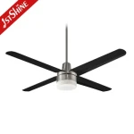 1stshine Ceiling Fan 52 Inch Brushed Nickel Remote Control Metal Blade Modern Restaurant Lamp Ceiling Fan with Light