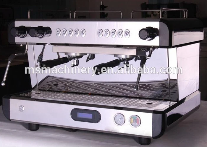 2 group semi automatic espresso commercial coffee machine for cafe shop