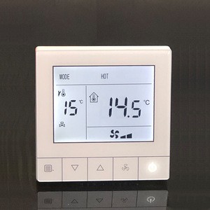 2 pipe white color 220VAC digital touch screen thermostat for air-conditioning system
