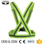 2017 high visibility elastic fabric safety belt full body harness for running
