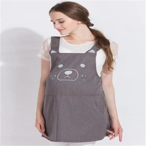 2018 European fashion cute pregnant maternity bear print radiation protection vest apron clothing