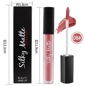 2018 hot sale 12 colors liquid private label lip gloss matte long lasting waterproof lip gloss in stock