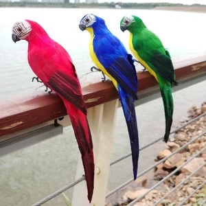 2019 new arrivals event party supplies 35 cm decorative artificial feather and foam birds of paradise plant colorful parrot