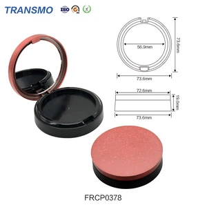 2019 New Arrivals Make Up Round Compact Powder Case Custom Wholesale Plastic Red Pressed Powder Case With Mirror