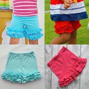 2019 wholesale kids cotton shorts design children clothes baby girls icing ruffle shorts