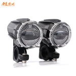 2020 LITU 30W Motorcycles Mini LED Headlight with Angle Eyes 2.5 inch LED Fog Light Kit for Motorcycles