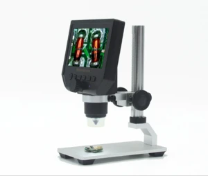 2020 wholesale 4.3 inch 8 led removable digital microscope with build-in rechargeable battery