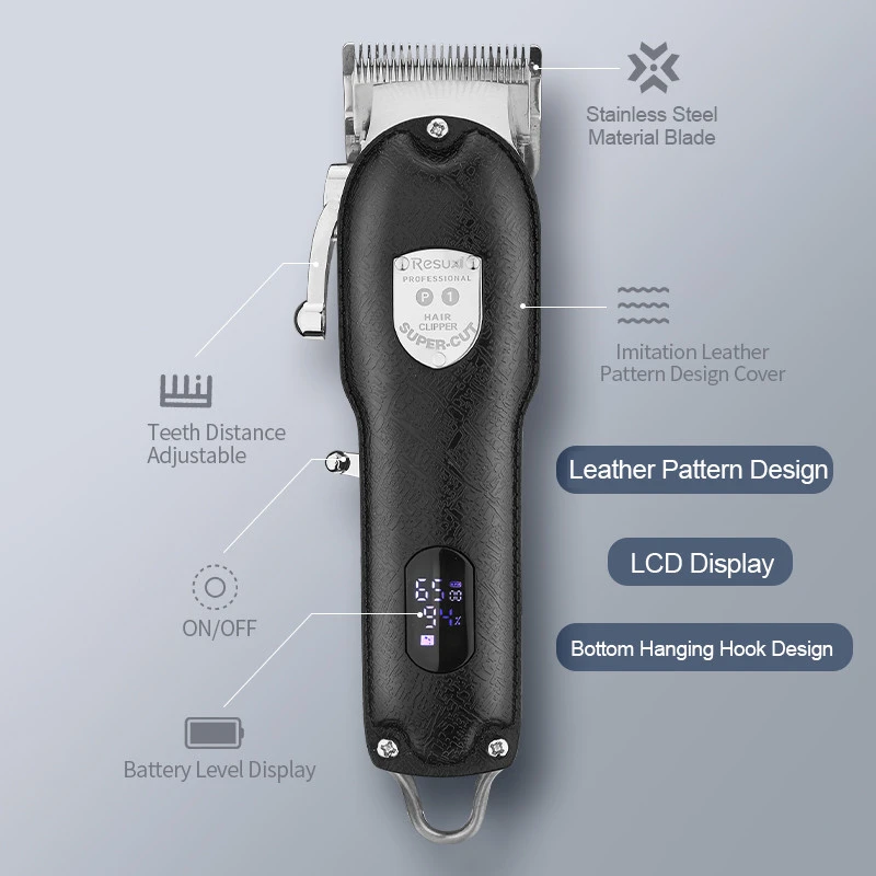2021 new Professional leather surface charging base Men hair clipper hair trimmer with charge station