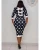 Import 2021 spring/summer polka-dot short sleeves bowknot womens casual dress elegant office Package buttocks ladies dress from China