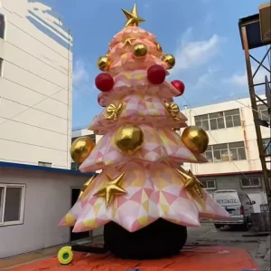 2024 Hot  Pink Inflatable Christmas Tree Customized Giant Fashion Christmas Tree Model blingbling Christmas Tree for Decoration