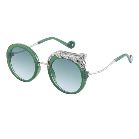 2025 New Luxury Leopard Oversize Sun Glasses Women Ladies Vintage Round Shades Fashion Retro Party Sunglasses