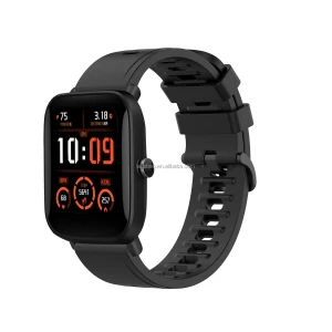 20mm Sport Rubber Band for Amazfit Bip U/ U Pro Silicone Strap Bracelet with Black Buckle Replacement Wrist Belt