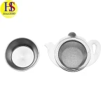 2PCS Eco-friendly Portable Silver Unique Stainless Steel Loose Tea Pot Infuser Set