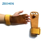 3 Holes leather hand protector grips for weight lifting, pull up training, barbell, dumbbell, kettlebell